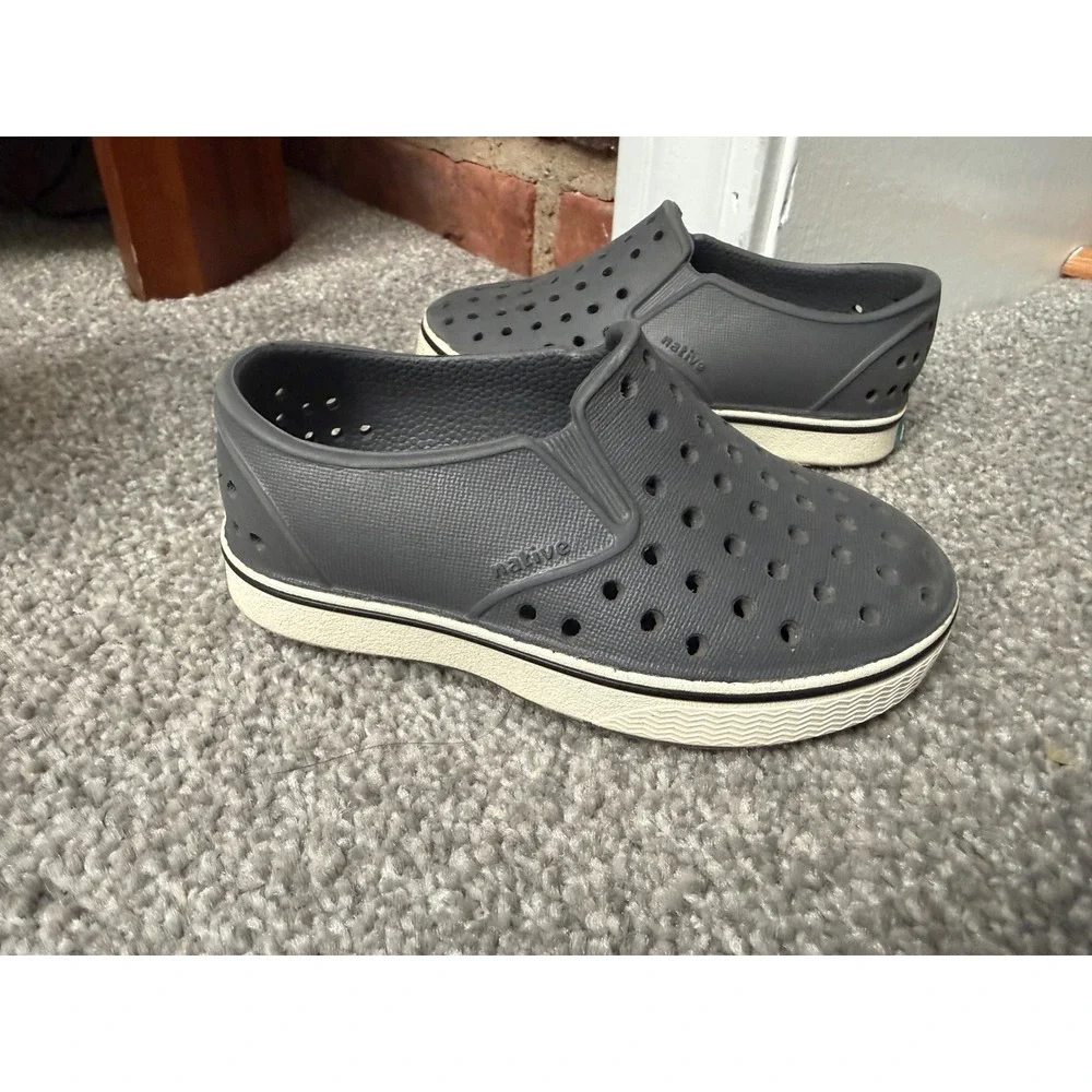 Native Miles Grey Toddler Slip On Water Shoes Perforated EVA C6